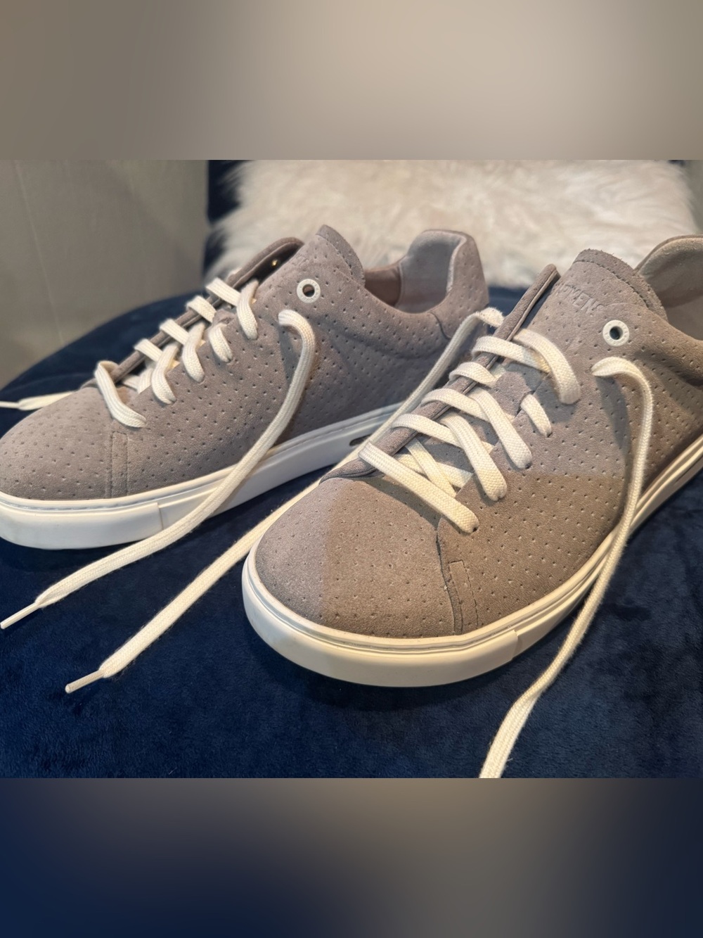 Birkenstock Bend Low Grey Suede Perforated Lace-Up Sneakers